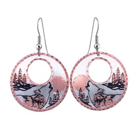 Wolf Earrings for Women Wolf and Moon Earrings, Wolf Hoop Earrings. Wolf Gifts, Wolf Jewelry Howling Wolf Earrings Hollowing Wolf Jewelry