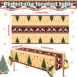 OHOME Christmas Decorations - Christmas Decorations Indoor Outdoor - Disposable Plastic Christmas Tablecloth | Christmas Party Decorations Favors Supplies for Door Table Decor Backdrop Banner,2 Pack