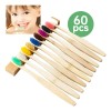 Cepillos De Dientes De Bambú Con Cerdas Suaves, 60 Uds