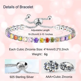 sterling silver bracelet for women 925 silver tennis bracelets for women bracelet friendship bracelet crystal bracelets for womens braclet ladies bracelets for teenage girls birthday gifts for women