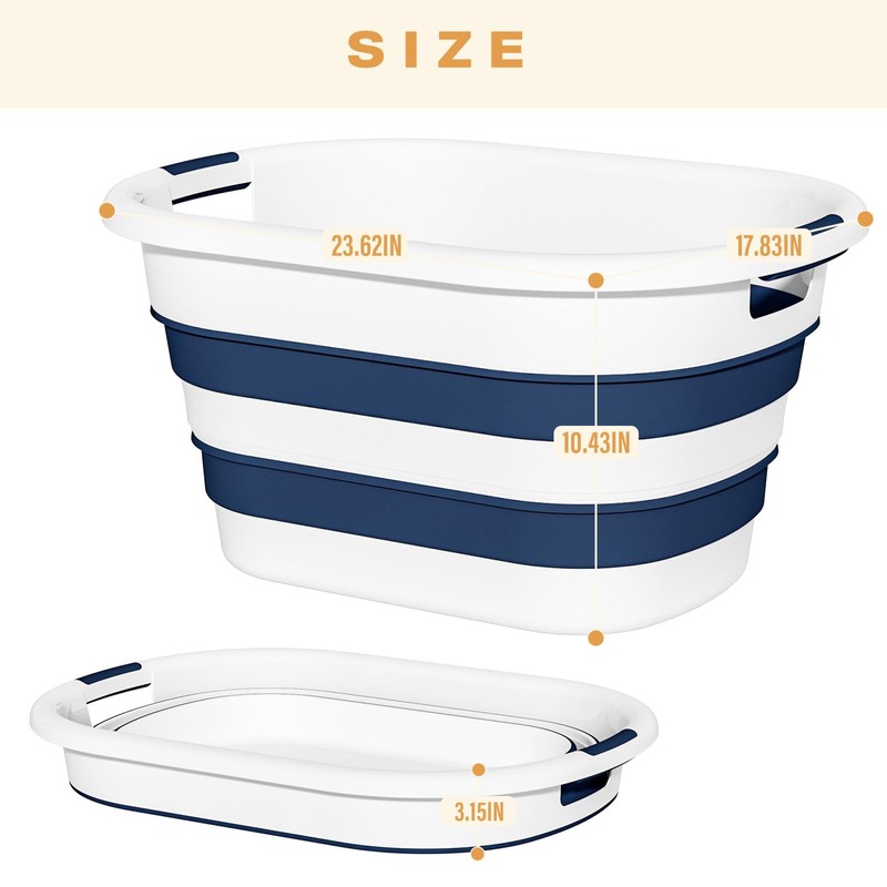 OOAMBB 43L(11.5Gallon) Collapsible Laundry Basket Plastic, Pop Up Laundry hamper/Storage