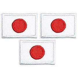 Umama Patch Set of 3 Mini flag '' 0.6X1.1 '' Japanese Flag Patch Nation Flag Emblem Iron on Patches for Kids Clothing Sew on Appliques Dress Clothes Backpacks Vest Jeans Jackets Hats