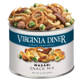 Virginia Diner - Wasabi Snack Mix 14oz Resealable Can of the Perfect Bar Mix for Snacking Sharing or Gifting