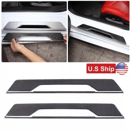 autopart2021 Carbon Fiber Interior Door Sill Trim Stickers Cover Fits For Corvette C8 2020-25