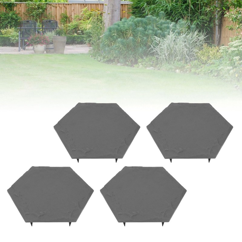 4Pcs Large Stepping Stones,Outdoor Stepping Stones with 24pcs Ground Stakes,Outside