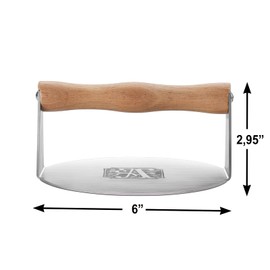 Smash Burger Press 6 inch Round Burger Smasher, Professional Griddle Accessories Kit, Grill Press Perfect for Flat Top Griddle Grill Cooking