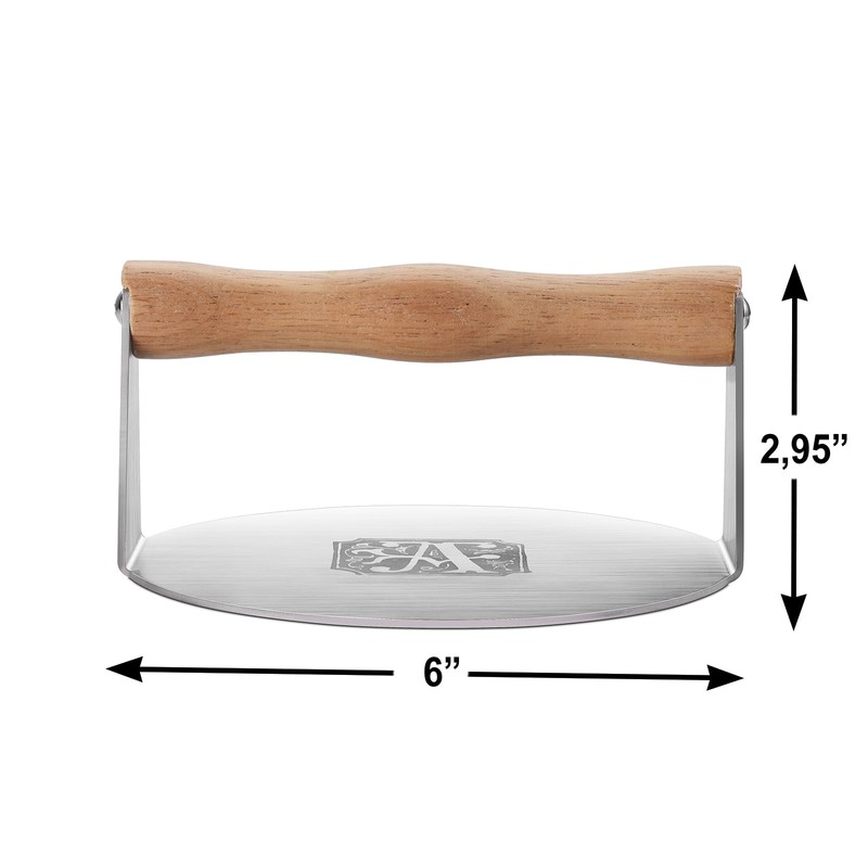 Smash Burger Press 6 inch Round Burger Smasher, Professional Griddle