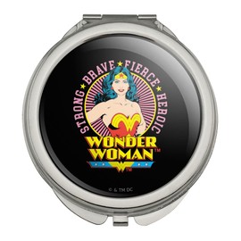 GRAPHICS & MORE Wonder Woman Circle Portrait Compact Travel Purse Handbag Makeup Mirror