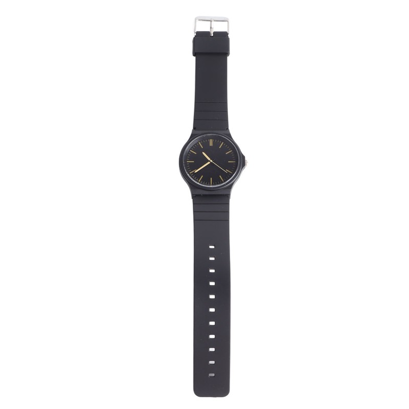 Waterproof Quartz Watch with Rubber Strap Adjustable 3 Hands Easy