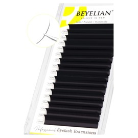 BEYELIAN Eyelash Extension Natural Matte Black 0.03-0.20 C/D/D+/L/M/LU Curl 7-15mm 100°/212°F High Temperature Resistant Classic Volume Individual lash Extensions Professional Salon Use (0.07 C 10mm)