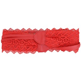 WedDecor Obi Waist Belt for Women Self Tie Belt Waistband for Ladies, Soft Faux Leather & Lace Crochet Wrap Cinch 100mm Wide Band, Bowknot Belt, Women Belts for Dress, Parties, Events