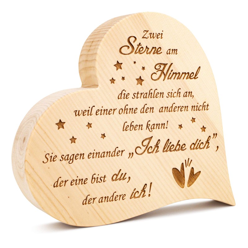 sagl.tirol Pine Heart Two Stars in the Sky 12 cm