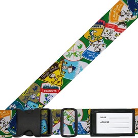 SNOOPY Suitcase Belt, One Touch, Convenient, Luggage Locked, Named, Convenient Travel Goods, Made in Japan, Cute, Character, Snoopy Patch, No Lock