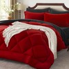 Anluoer California King Comforter Set，Red and Black Bed in a