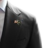 American and Navy Crossed Flags Enamel Lapel Pin 1"