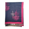 GFM Cashmere Feel Shawl - Mulberry Trees - Navy Blue