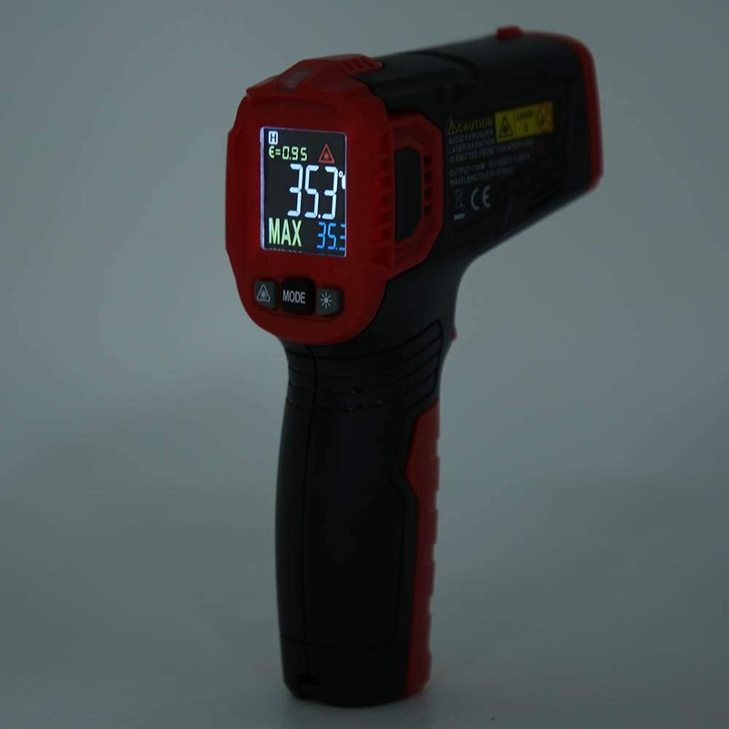 Ooni HT650B Digital Thermometer, Industrial Non-Contact Temperature Gun IR Thermometer