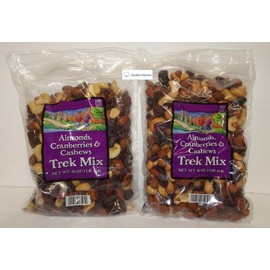 Trader Joe Almonds, Cranberries & Cashews Trek Mix 16oz 454g (Two Bags)