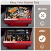 A-LUGEI【𝟰𝟲𝗣𝗖𝗦 & 5 Size】Tool Box Organizer Tray Divider Set, 【Black】