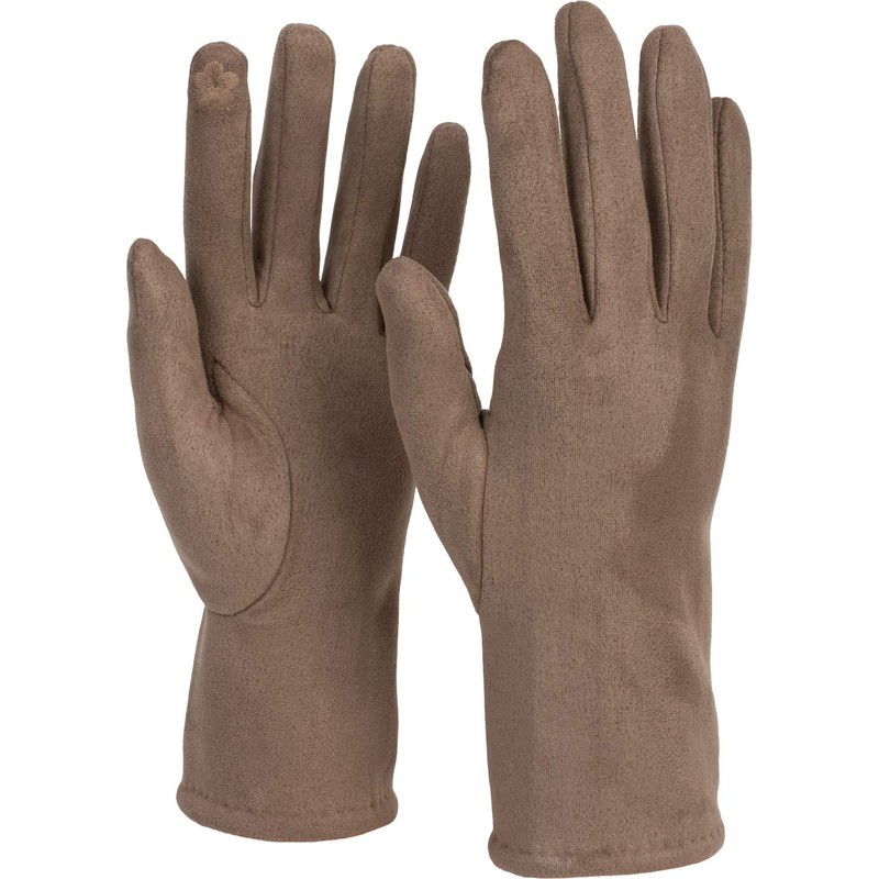 styleBreaker Women's Touchscreen Fabric Gloves with Removable Knitted Cuffs, Warm,
