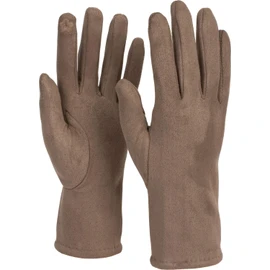 styleBreaker Women's Touchscreen Fabric Gloves with Removable Knitted Cuffs, Warm, Winter Finger Gloves, 09010022 - taupe
