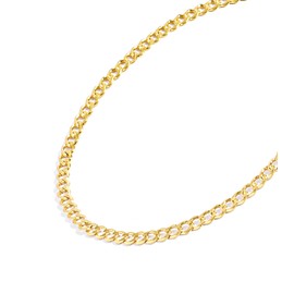 Jewelry Atelier - Collar de cadena de oro macizo de 14 quilates, cadena de eslabones cubanos de Miami para mujeres y hombres con diferentes tamaños (2,7 mm, 3,6 mm, 4,5 mm o 5,5 mm), Metal, Sin piedra