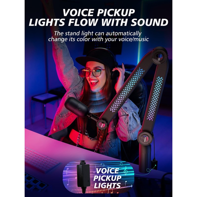 YOUSHARES Microphone Stands Compatible with Blue Yeti，HyperX，FIFINE AM8，Shure Mic，Rode PodMic