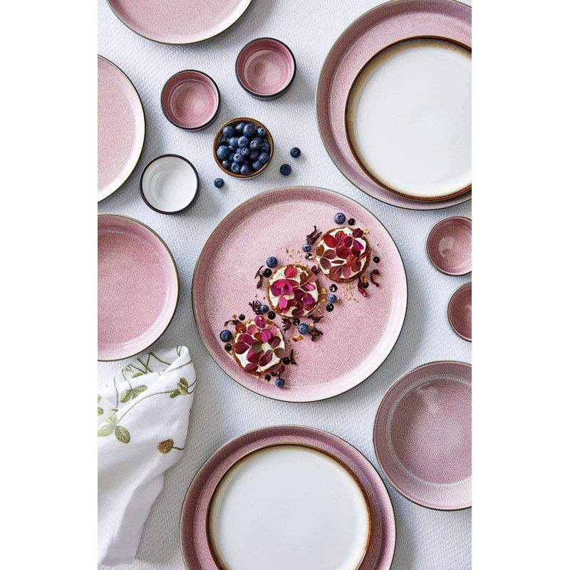 BITZ 821406 Plate Dinner Plate, Round, Ceramic, Black, Lilac, 21