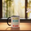 Kim Name Ceramic Mug, Black/White