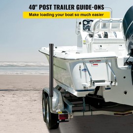 VEVOR Boat Trailer Guide-ons, 40", 2PCS Rustproof Galvanized Steel Trailer Guide ons, Trailer Guides with Black PVC Pipes, Mounting Parts Included, for Ski Boat, Fishing Boat or Sailboat Trailer