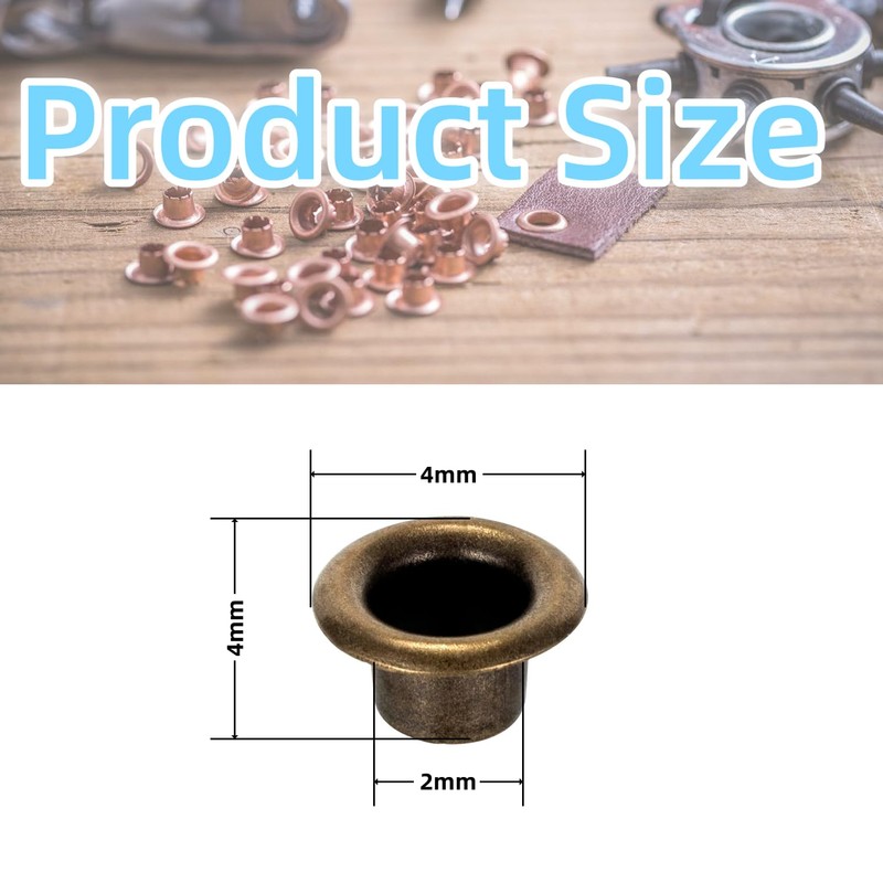 YiiSeeJo 2MM Tiny Grommets Eyelets 200 Pack, Metal Grommet Kit