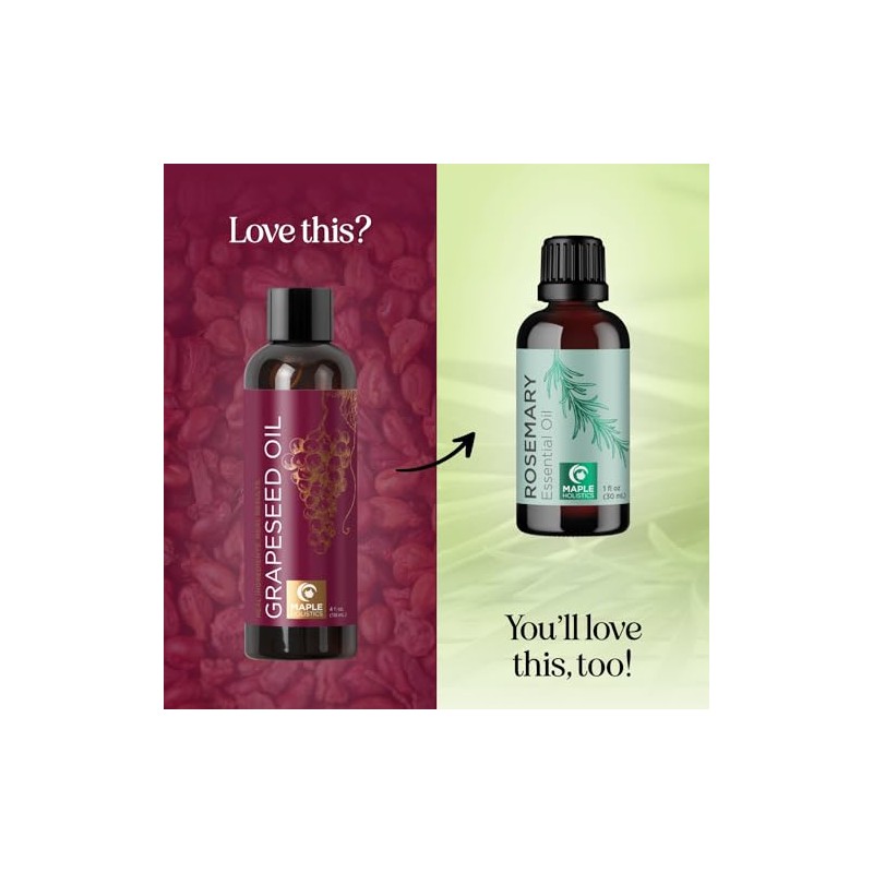 Pure Grapeseed Oil for Hair, Face Acne - Cold Pressed