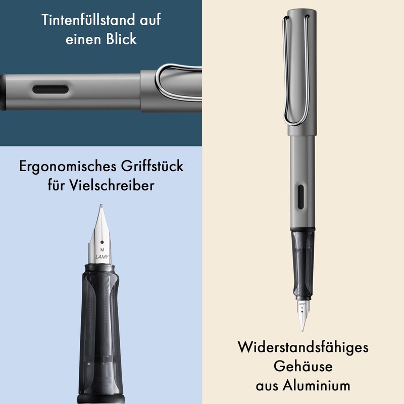 Lamy Al-Star 026 Fountain Pen, Graphite Aluminium Fountain Pen with
