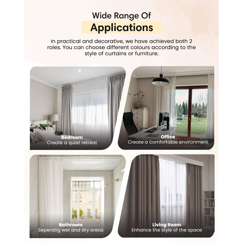 Ezcasch Ceiling Curtain Track Set - Dual Track Ceiling Mount