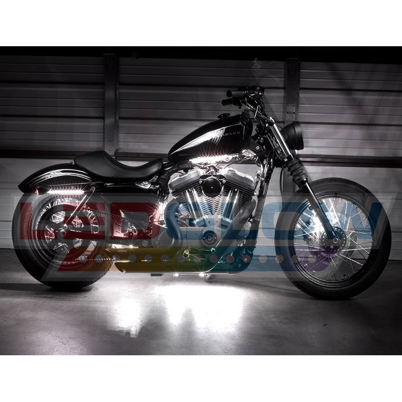 LEDGlow 12pc Advanced White LED Motorcycle Accent Neon Underglow Lighting