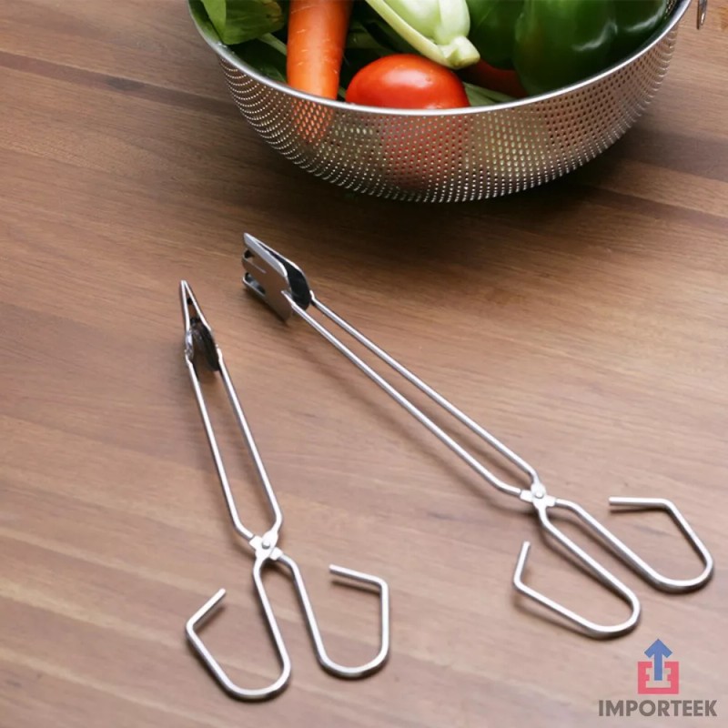 Importeek Pinzas Tenazas Acero Inoxidable Ensalada Hielo Pan Mediano