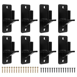 Wall Mount Gate Hinges, Black Farm Gate Hinge, 8 Pack Chain Link Fence Gate Hinge with 5/8 Hinge Pin (Screws Included), Heavy Duty Gate Hinges for Metal Gates Wooden Fences