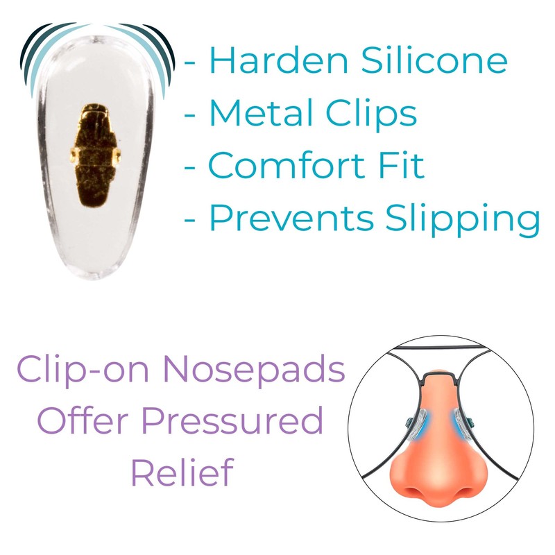 GMS Optical 17mm PVC Clip-on Replacement Nose Pads for Sunglasses