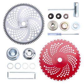 9" x 36 Teeth Carbide Tipped Blades & 10" x 80T Carbide Tip Brush Blades with Universal Adapter Kit,Premium Stainless Steel Trimmer Head for Cutter, Trimmer, Weed Eater