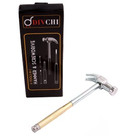 DIVCHI 6 in 1 Mini Multifunction Stainless Steel Hammer Screwdrivers Set for Jewelry Goldsmiths Small Machines Repair Household Tools