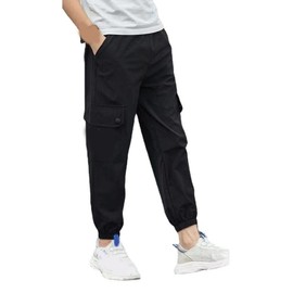 Boy Pants Quick Dry Breathable Cool Feeling Multi Pockets Casual Trousers for Outdoor Activities 150cm