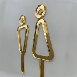 Orientalize Picto Sign A. Restroom (Hollow/Gold) Toilet Sign Toilet Sign Plate Plate Pictogram Sign Door Sign