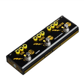 Donner X Third Man Hardware Multi-Effect Pedal, Triple Threat 3-in-1 Analog Guitar Pedal Distortion Phaser Echo Pedal with Adapter for Electric Guitar