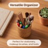 XLP Natural Rattan Pen Holder, Round Wicker Pencil Cup, Boho