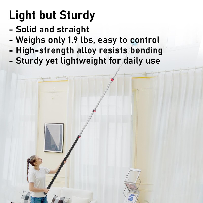 12FT Extendable Pole – Telescoping Extension Pole with 3/4" Threaded