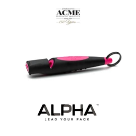 ACME Genuine Professional, BPA-Free Plastic Dog Training Whistle No. 210.5 Alpha with Enhanced Ergonomic Grip, 110 dBA, Short Range, Designed and Made in The UK. Black/Day Glow PInk
