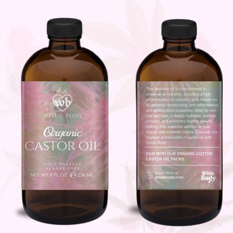 USDA Organic Castor Oil in Glass Bottle - Size: 4