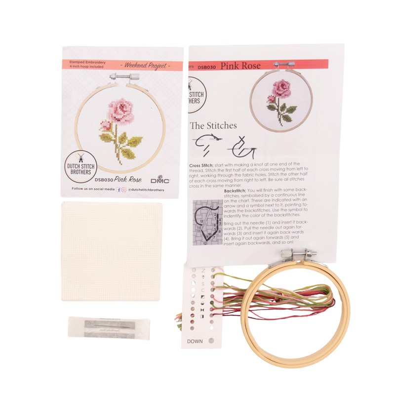 DUTCH STITCH BROTHERS - Rose Counted Cross Stitch 4" Hoop