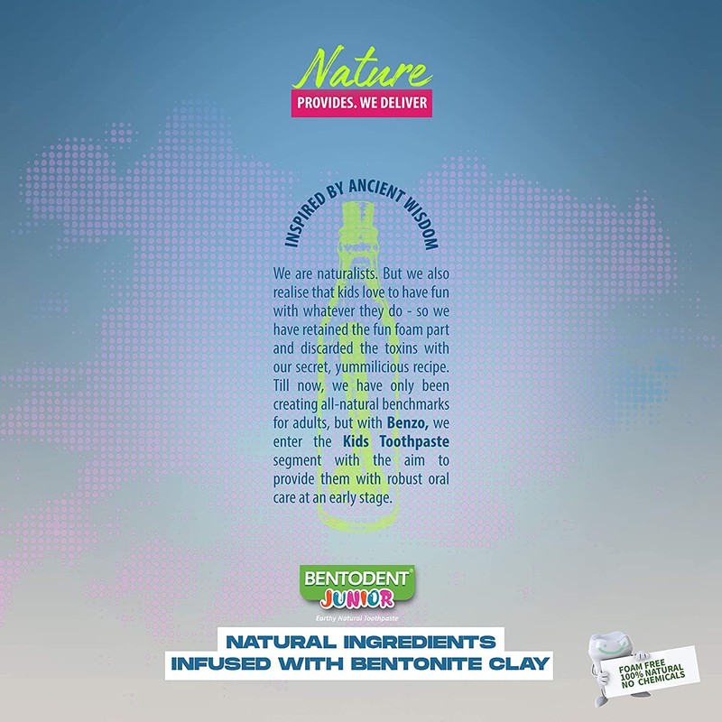Bentodent Fluoride Free Kids Toothpaste - Natural Calcium Bentonite Clay