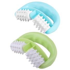 Anneome Pack of 2 Roller Massagers, Neck Massager, Back Muscle Rollers, Hand Roller, Massage Stick, Massage Mat, Full Body Massage, Hand Massage, Household Muscle Roller, Stick Roller, Plastic